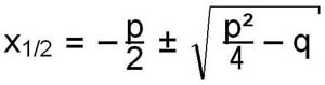 die Lösungsformel für die quadratische Gleichung