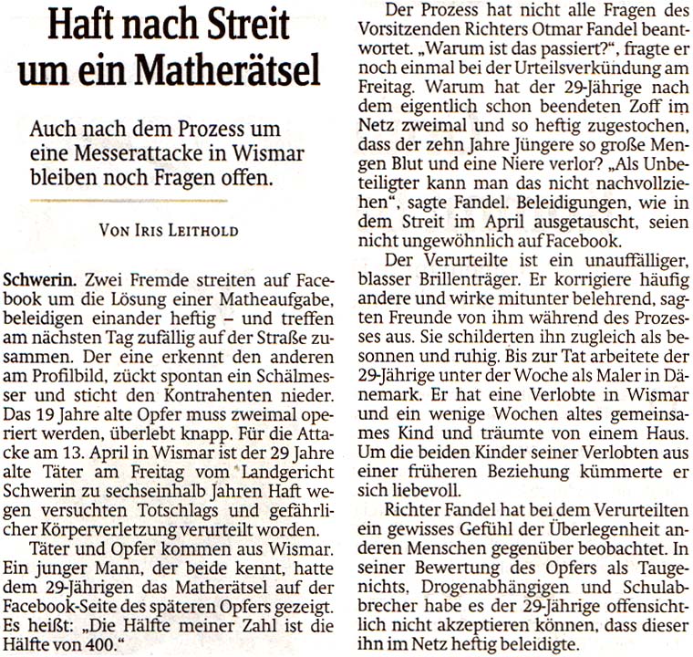 Artikel in der Schsischen Zeitung vom 3. Dezember 2016