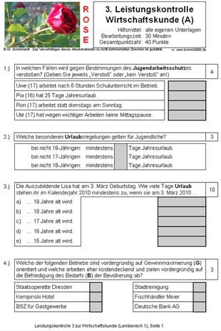 3. LK - die Buchstaben ROSE stehen ohne nähere Beschreibung