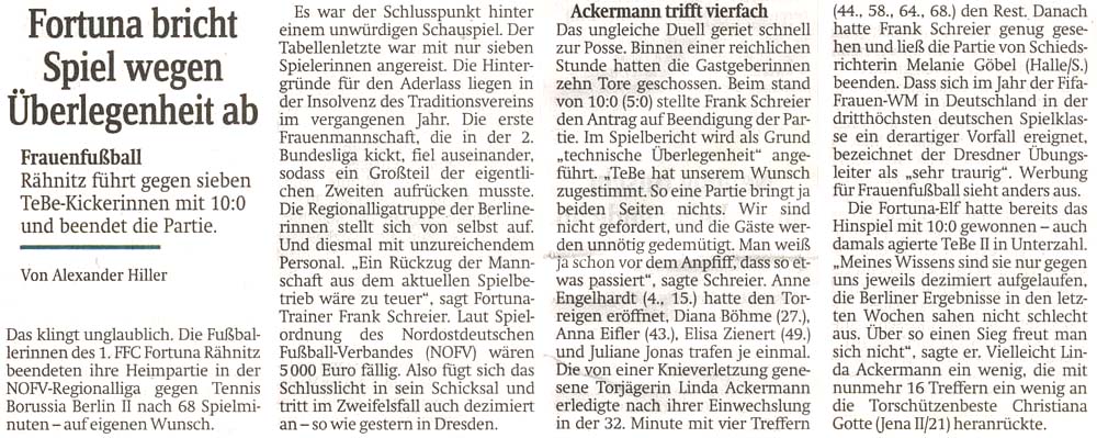 Artikel in der ´Sächsischen Zeitung´ vom 21. März 2011