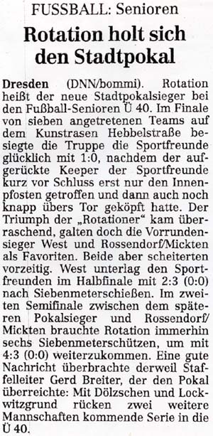 Artikel in den ´Dresdner Neueste Nachrichten´