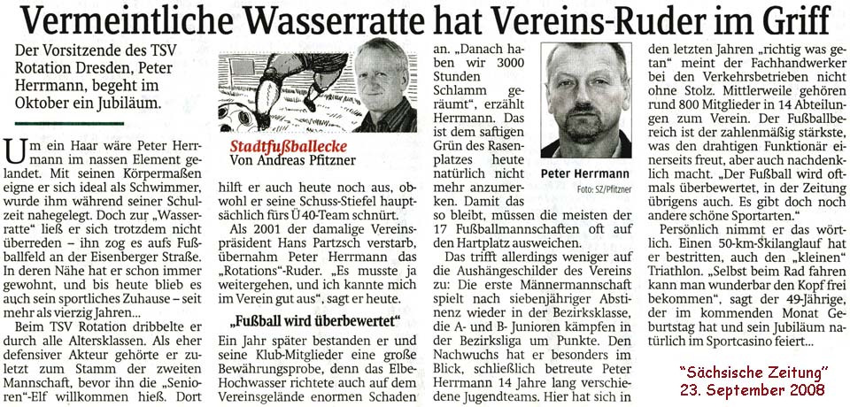 Artikel in der SZ vom 23.9.2008 über Peter Herrmann