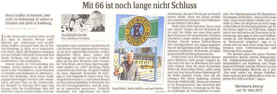 Artikel in der SZ vom 19.3.2013 über Heinz Geißler