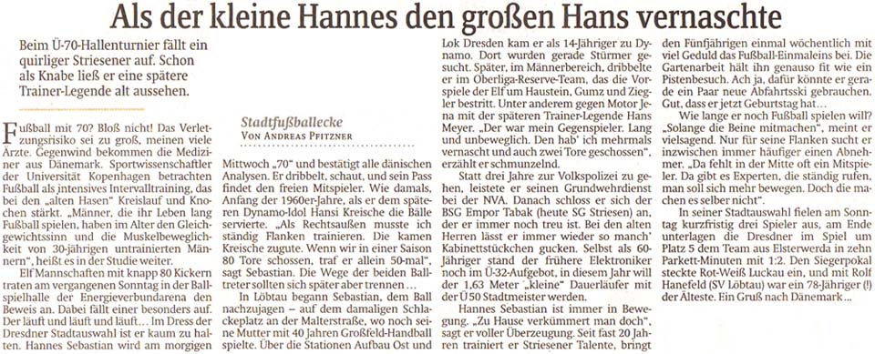 Artikel in der SZ vom 9.2.2016 über Hannes Sebastian