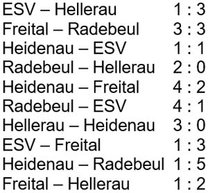 Spielergebnisse der Hallen-Stadtmeisterschaft der Altsenioren Ü 40 am 14.1.2017