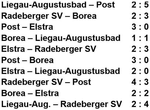 Spielergebnisse beim 19. Liegauer Hallencup