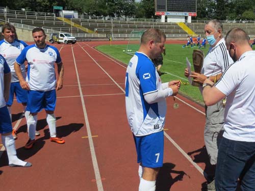 Mario Wagner, Stefan Sulyok, Marco Kolbe, Gerd Simmang und Jens Kläber bei der Siegerehrung