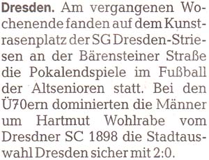 Artikel in den ´Dresdner Neuesten Nachrichten´ vom 15. Mai 2024