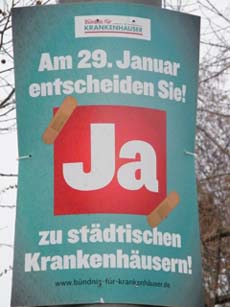 Am 29. Januar entscheiden Sie! Ja zu städtischen Krankenhäusern!