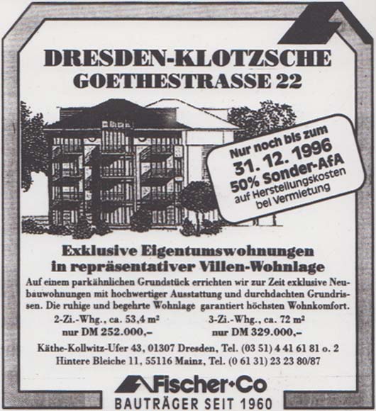 Dresden-Klotzsche 50 % Sonder-AfA
