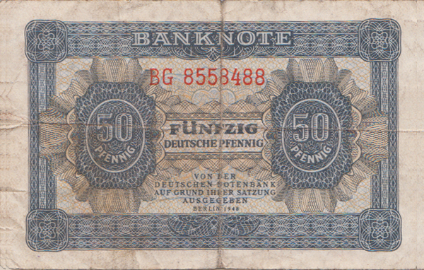 eine 50-Pfennig-Banknote aus dem Jahr 1948