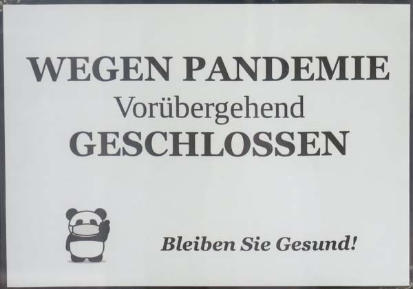 Wegen Pandemie vorübergehend geschlossen