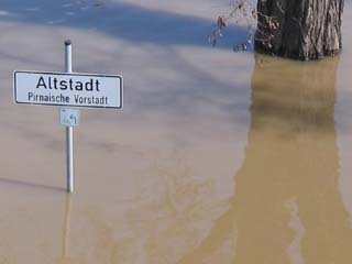 Frühjahrshochwasser am 2. April 2006 in Dresden