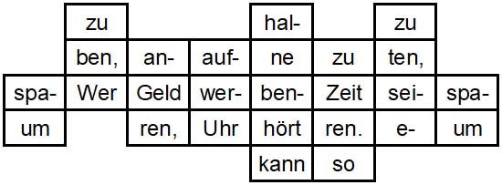 Rätsel 1 zum Lernfeld 6 (2. Lehrjahr)