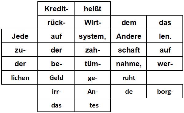 Rätsel 1 zum Lernfeld 6 (2. Lehrjahr)